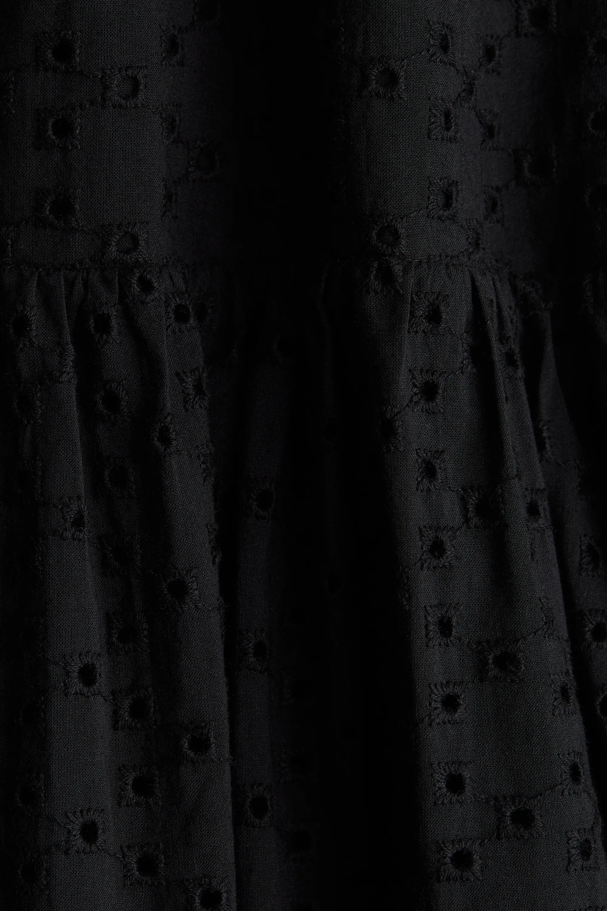 Robe à bretelles fines avec broderie anglaise - Noir