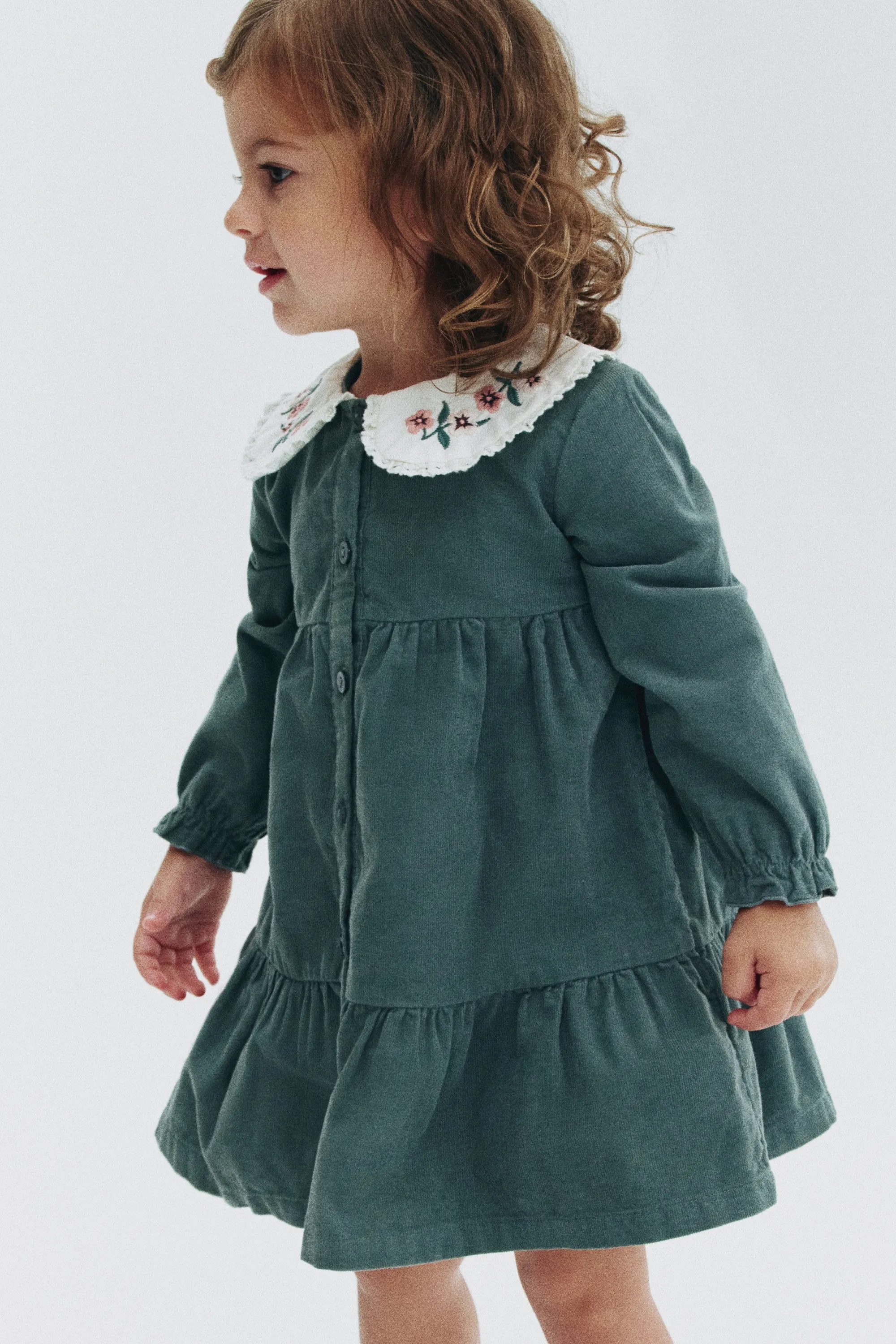 Robe en velours de coton côtelé - Vert