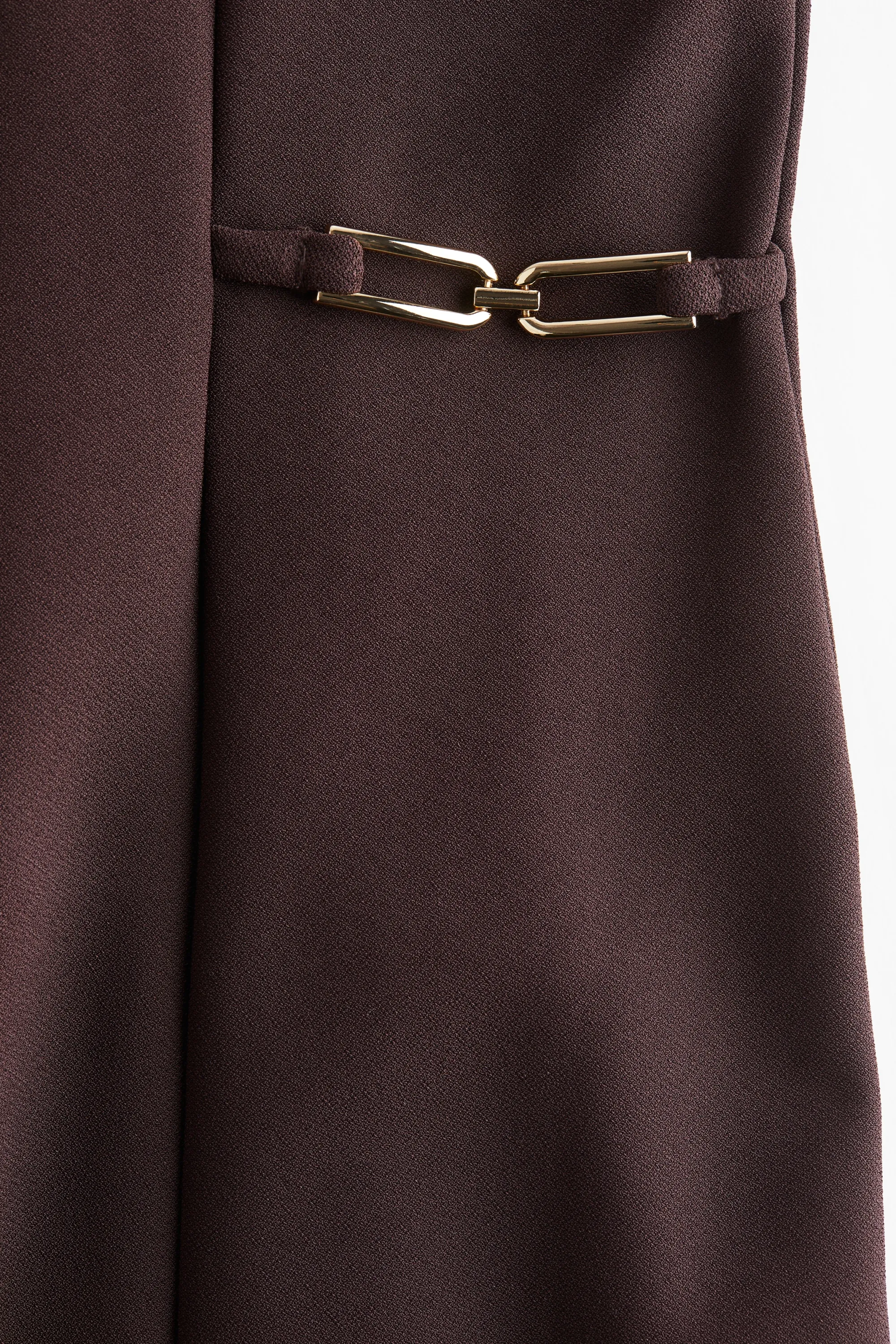 Robe avec détail en métal - Marron foncé