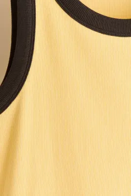 Débardeur Slim Fit en coton - Jaune — photo 4