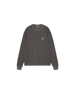 L/S Vista Waffle T-Shirt Black Garment Dyed — photo 1