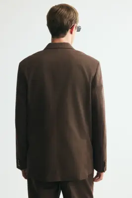 Veste Relaxed Fit à fermeture croisée - Marron — photo 3