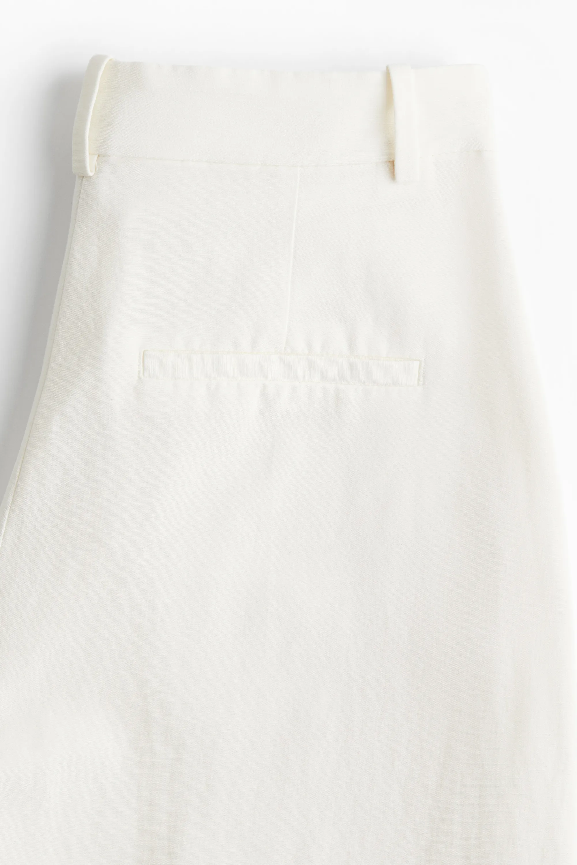 Pantalon large en lin mélangé - Crème