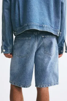 Short Relaxed en denim - Bleu denim — photo 3