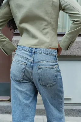 Wide Regular Waist Jeans - Bleu denim clair — photo 3