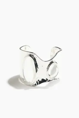 Bracelet manchette ornementé - Argenté — photo 2