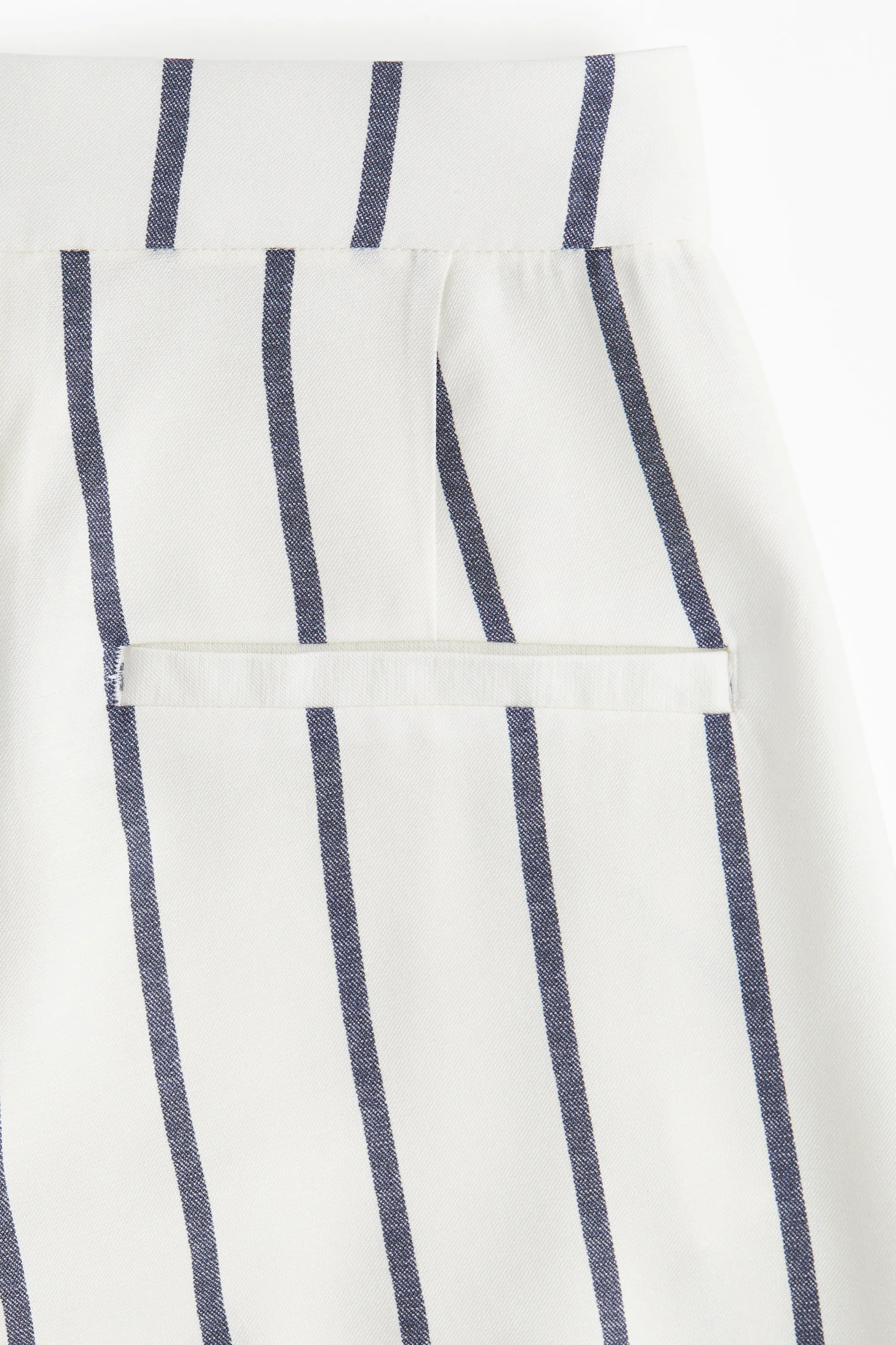 Pantalon large - Blanc/rayures bleu foncé