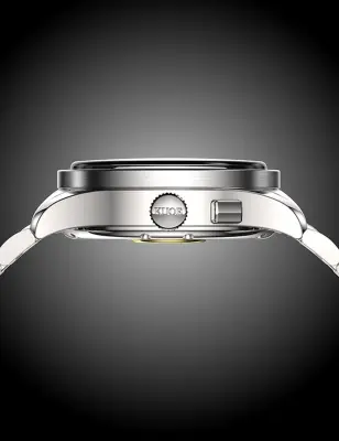 KUOE ROYAL SMITH 90-010 IVORY X VERTICAL BRUSHED DIAL / BOR BRACELET / MEDAILLON CASEBACK — photo 3