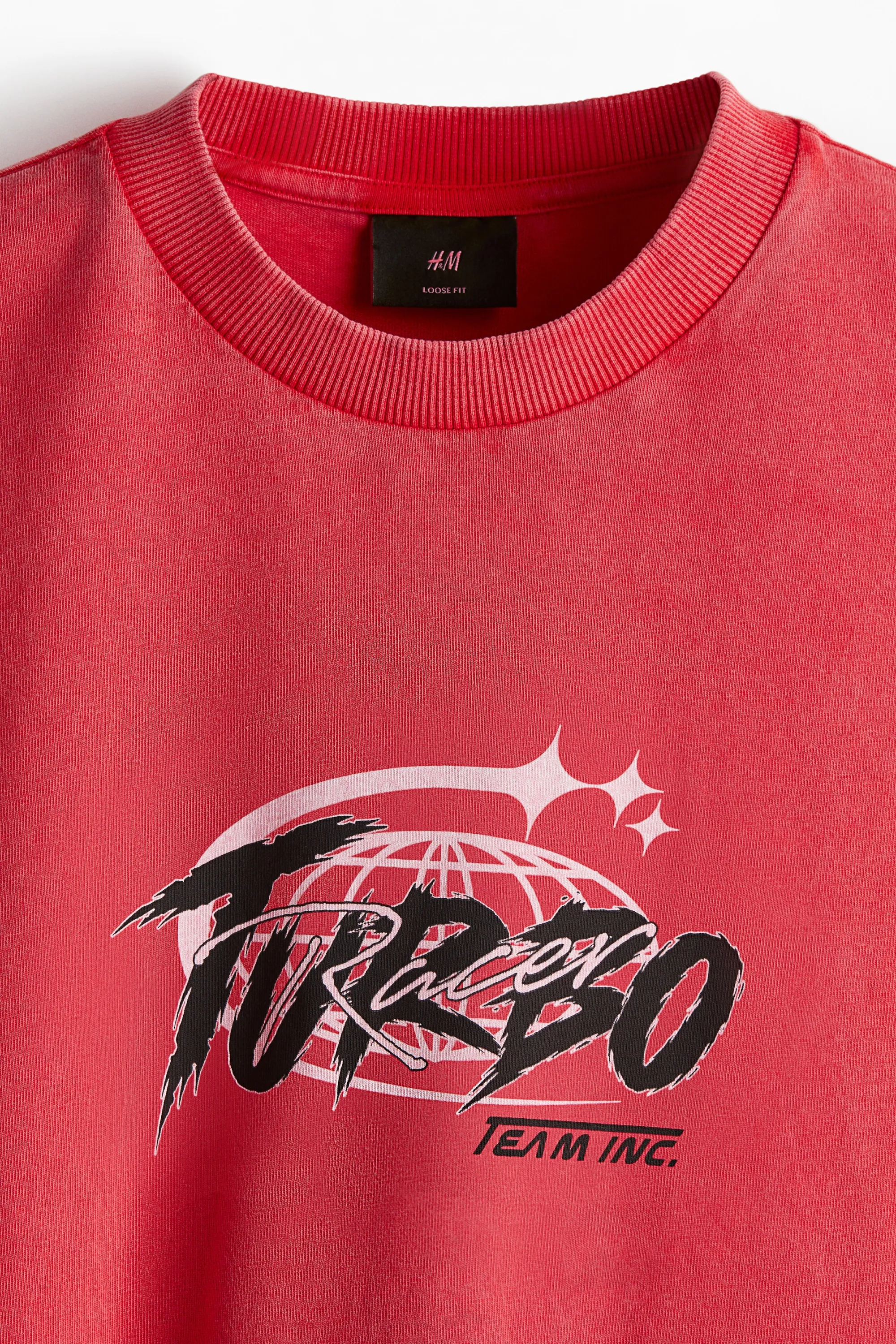 T-shirt délavé Loose Fit - Rouge/Turbo