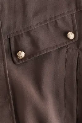 Veste sans manches en modal mélangé - Marron foncé — photo 4