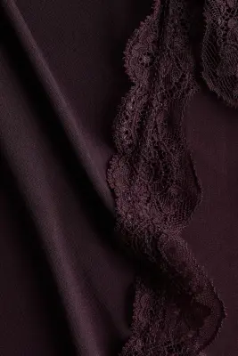 Robe en jersey avec dentelle - Violet foncé — photo 3
