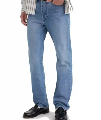 LEVIS 501 JEAN'S CHEMICALS GRANDE LONGUEUR Bleu ciel — photo 3