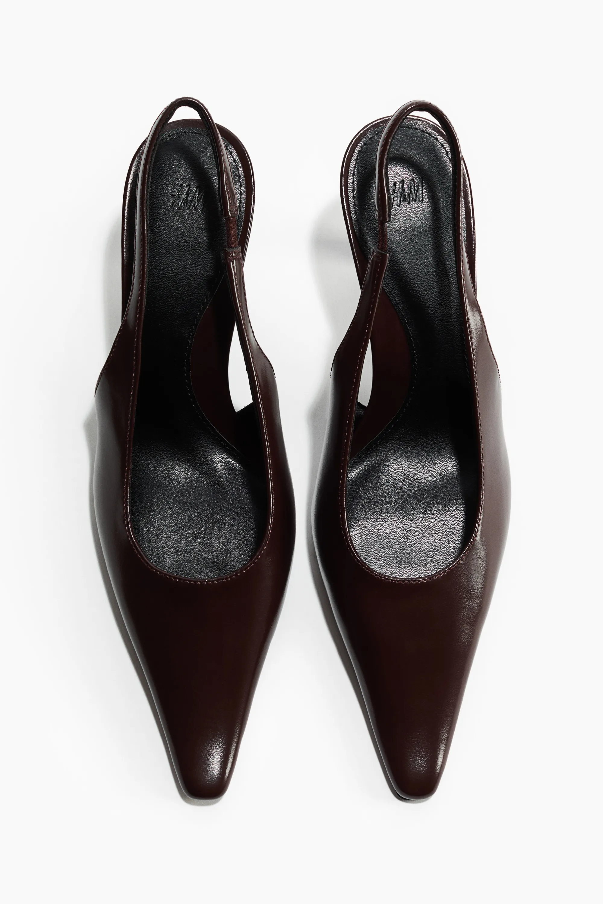 Escarpins à talon avec bride arrière - Marron foncé