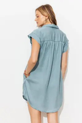 Robe courte en lyocell Femme — photo 4