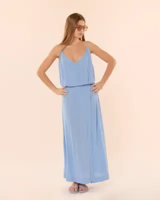 Robe Longue Faustina bleu Orezza – Karma Koma — photo 2