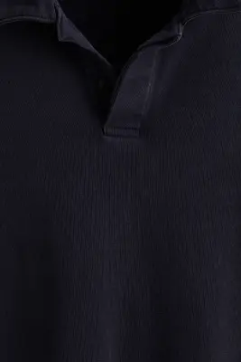 Polo à manches longues Oversized Fit - Bleu marine — photo 5