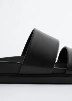 Sandales en cuir - Noir — photo 3