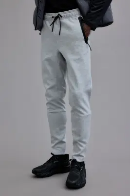 Pantalon jogger de sport Slim Fit DryMove™ - Gris clair chiné — photo 2
