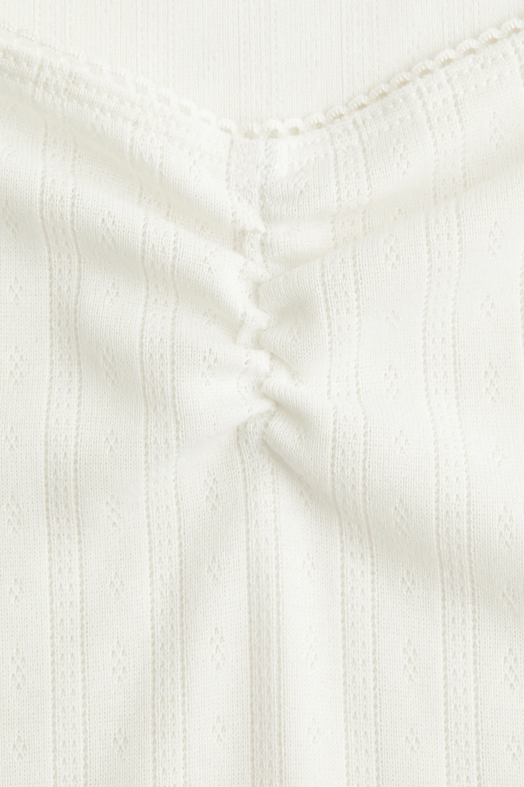 T-shirt à bord picots - Crème