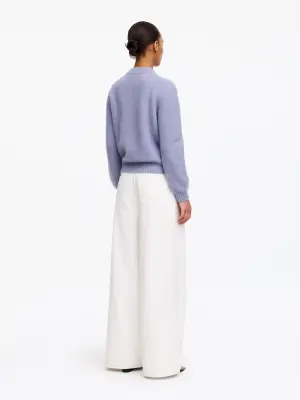 Cardigan en mélange de laine et d'alpaga - Mauve — photo 2