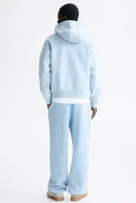 Veste boxy Loose Fit avec capuche et zip - Bleu clair/Not for Ceremony — photo 3
