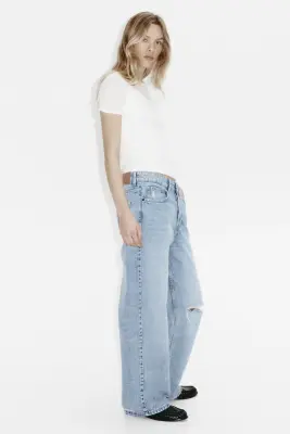 Wide Regular Jeans - Bleu denim clair — photo 3