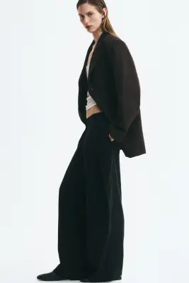Pantalon barrel avec détails croisés - Noir — photo 2