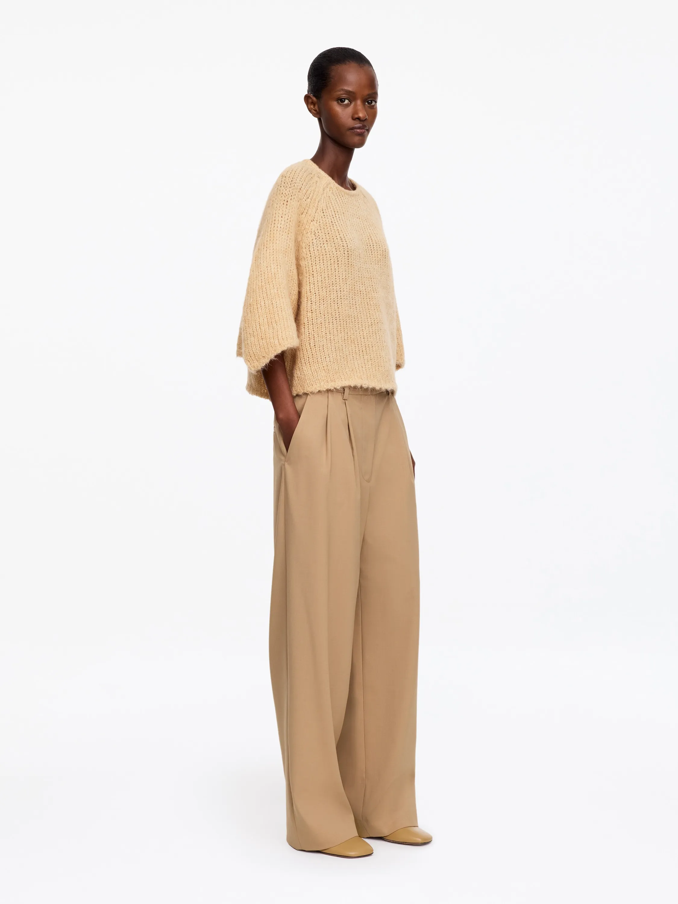 Pull raglan en laine d'alpaga - Beige