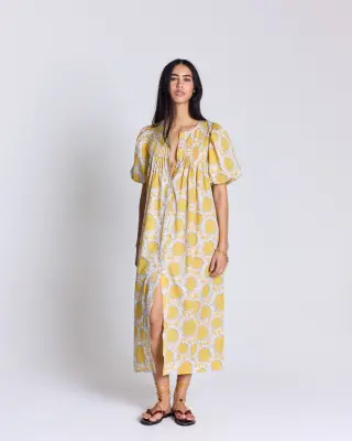 Robe Lavanda imprimé Liberty tournesols jaune — photo 4