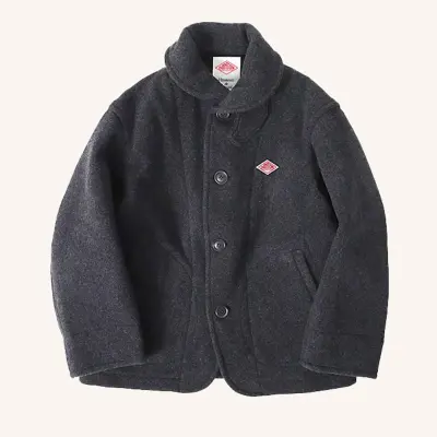 Manteau Danton en laine avec col rond - Charcoal — photo 1
