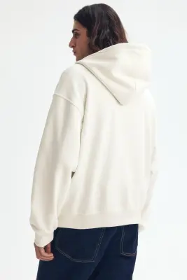 Veste à capuche zippée Loose Fit - Crème — photo 2