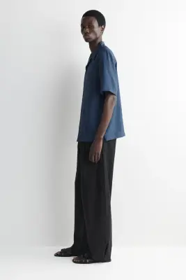 CHEMISE À COL CUBAIN - BLEU — photo 2