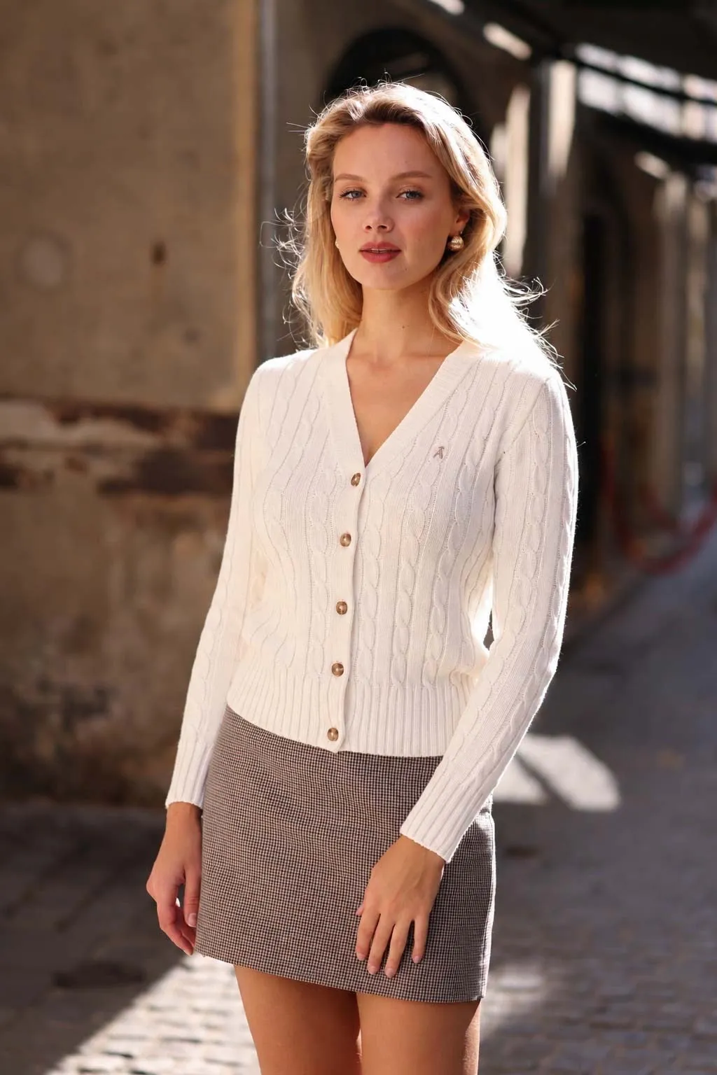 Vince Cotton Cashmere Cardigan - Cream