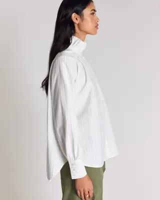 Chemise Leonor rayures vert et écru — photo 3