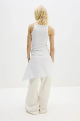 Débardeur côtelé Cooling Slim Fit - Blanc — photo 3