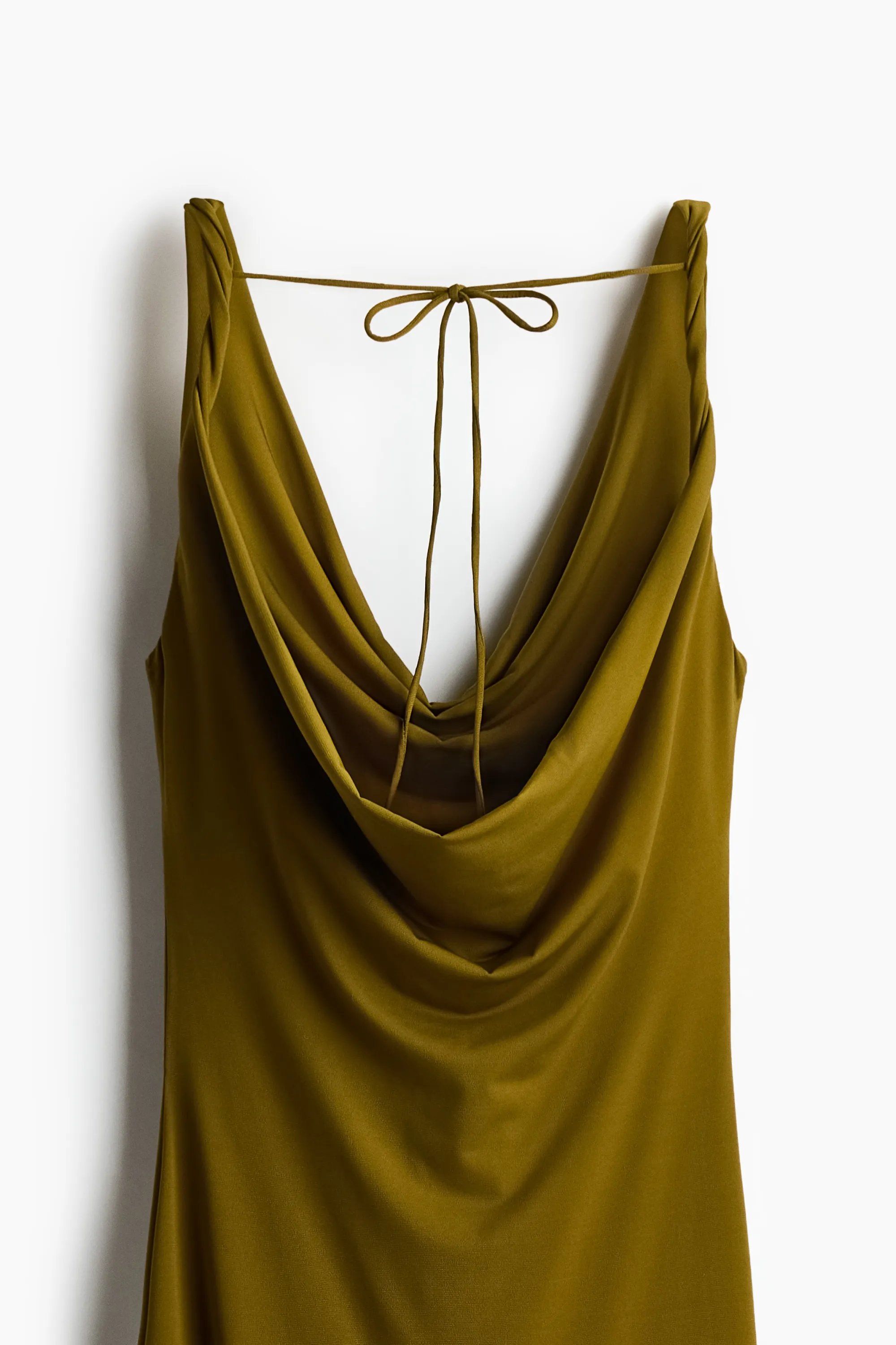 Robe en jersey à effet drapé - Vert olive