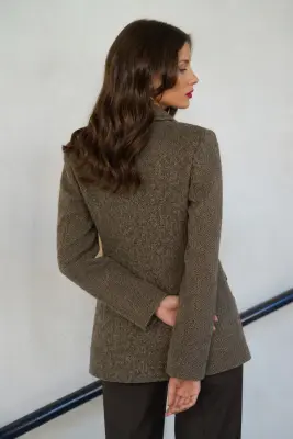 Victoire Blazer Coat - Brown fishbone — photo 10