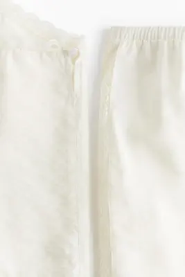 Pyjama avec dentelle - Crème — photo 5