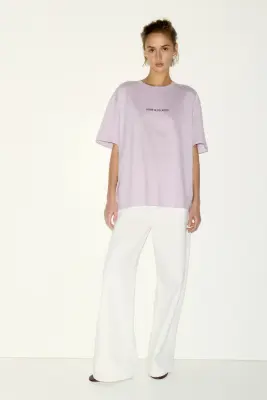 T-shirt oversize - Violet clair/Surf — photo 2