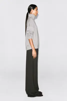 PULL COL ROULÉ LAINE MÉRINOS - GRIS CHINÉ — photo 3