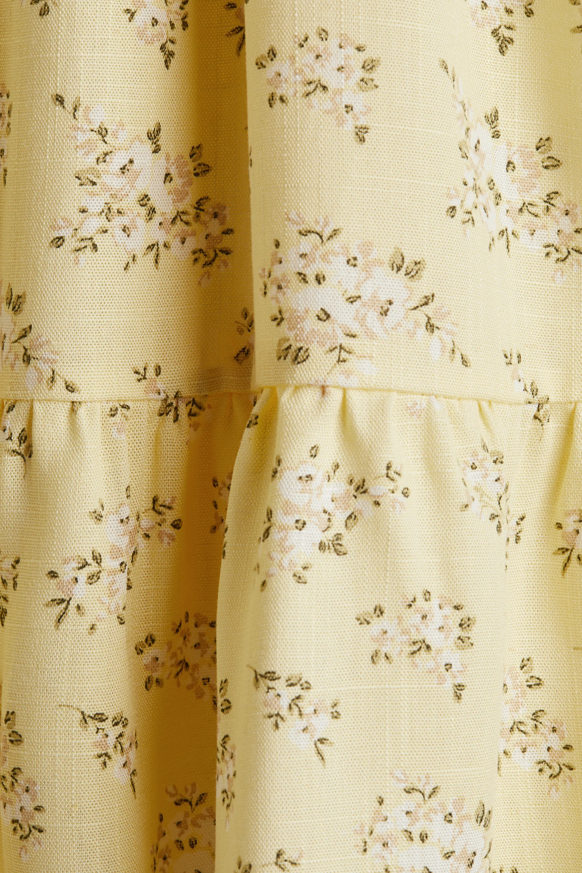 Robe à manches bouffantes - Jaune clair/fleuri