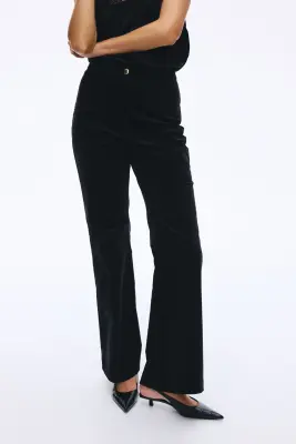 Pantalon évasé en velours - Noir — photo 3