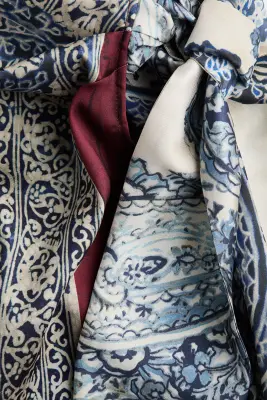 Jupe portefeuille en satin - Crème/motif cachemire — photo 4