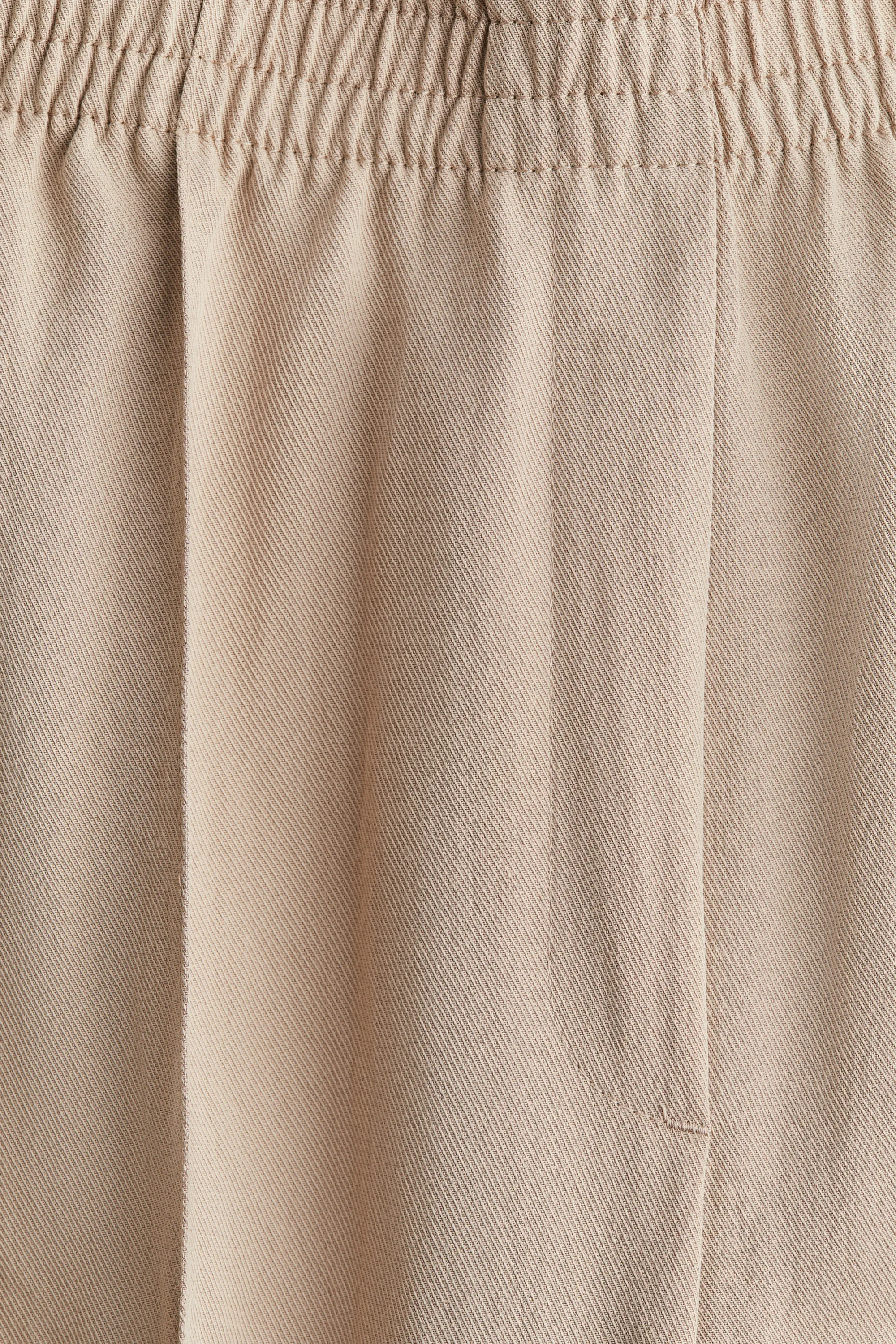 Pantalon en twill avec taille élastique - Beige