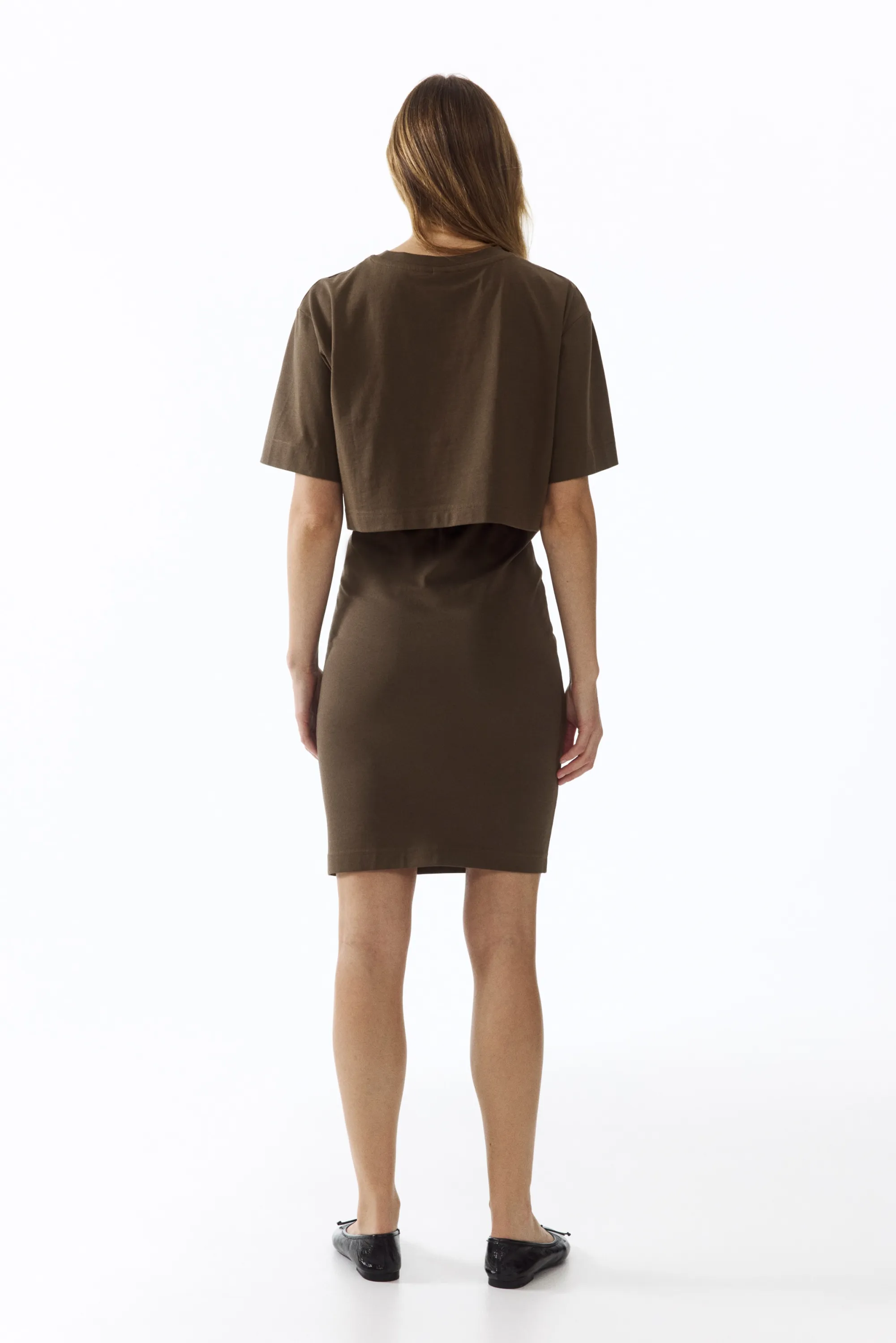 MAMA Ensemble 2 pièces avec top et jupe - Taupe foncé
