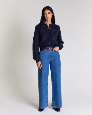 Cardigan Lucile bleu marine — photo 3