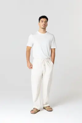 Pantalon Crème en Lyocel, Tencel / Coton Organique — photo 2