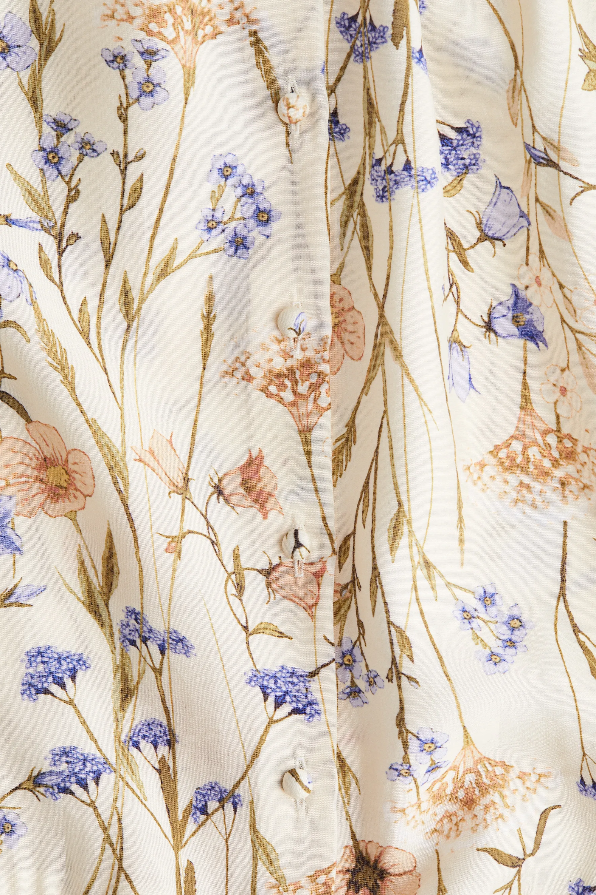 Robe tunique à boutons - Beige clair/fleuri