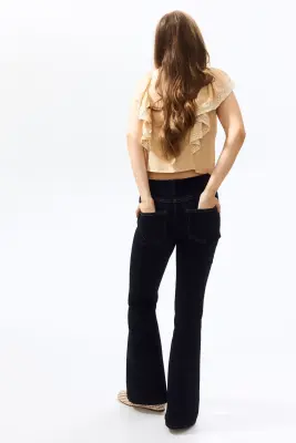 High Flared Jeggings - Bleu denim marine — photo 2