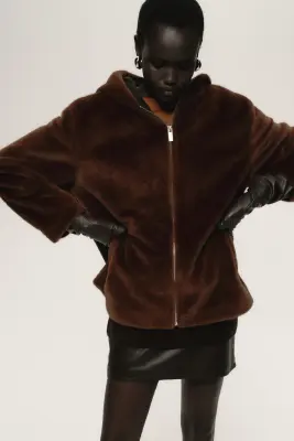 Veste à capuche - Marron — photo 2